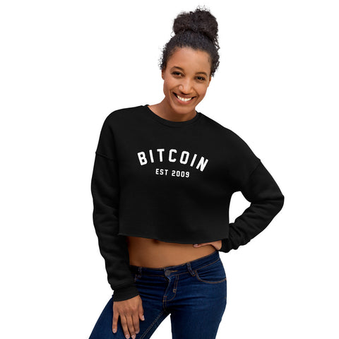 Bitcoin Classic Crop Sweatshirt Women