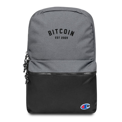 Bitcoin Embroidered Champion Backpack